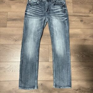 Buckle Blue Straight Jeans Classic Style